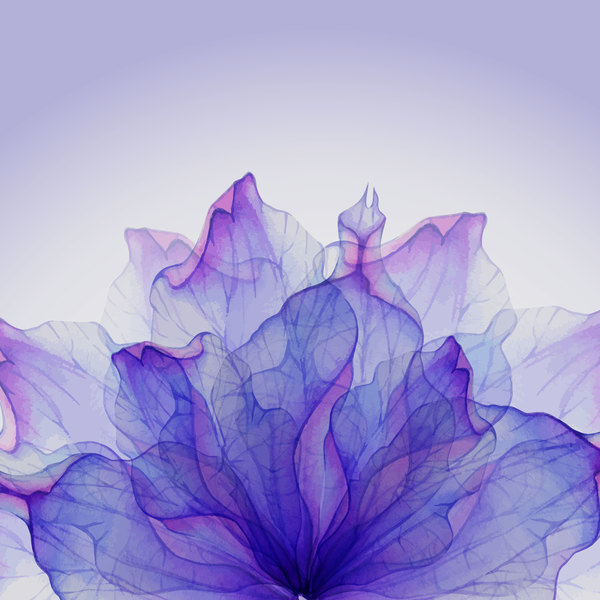 Watercolor flower petal dream vector 08