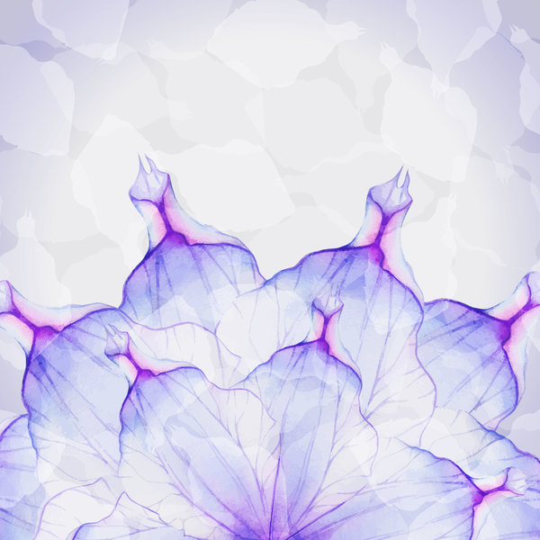 Watercolor flower petal dream vector 09