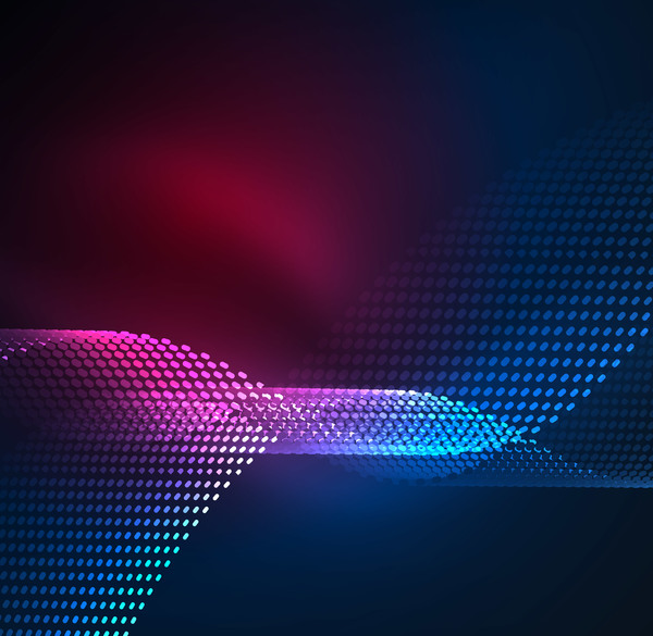 Wavy particles effect abstract background vector 06