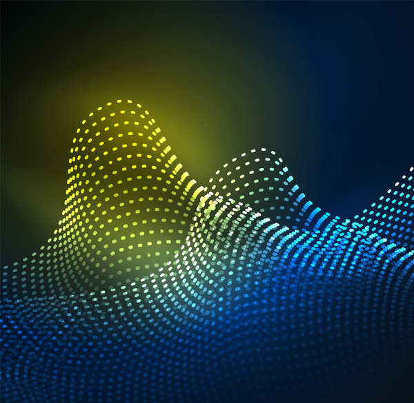 Wavy particles effect abstract background vector 10