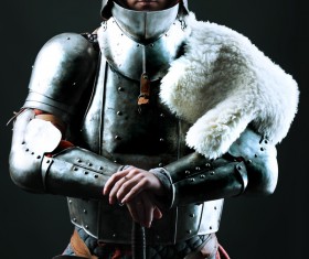 Wearing a armor of the female knight Stock Photo