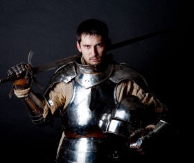 Wearing a knight armor Stock Photo 01