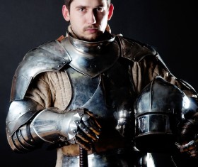 Wearing a knight armor Stock Photo 02
