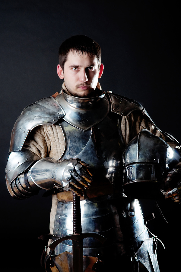 Wearing a knight armor Stock Photo 02