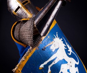 Wearing a knight armor Stock Photo 03