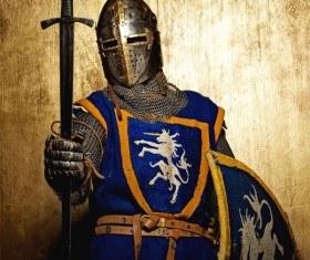 Wearing a knight armor Stock Photo 04
