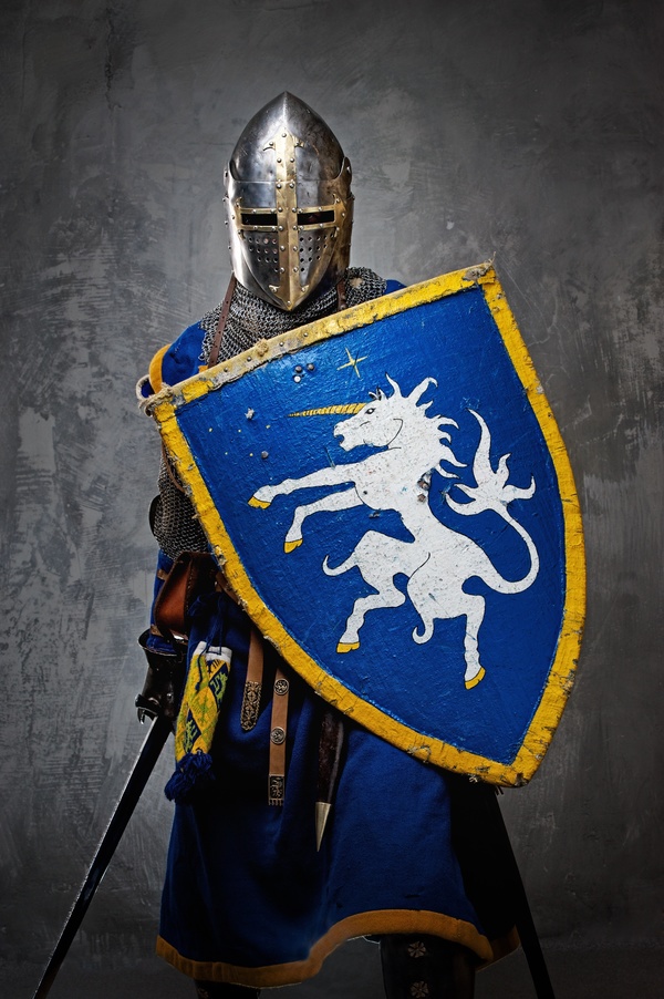 Wearing a knight armor Stock Photo 05