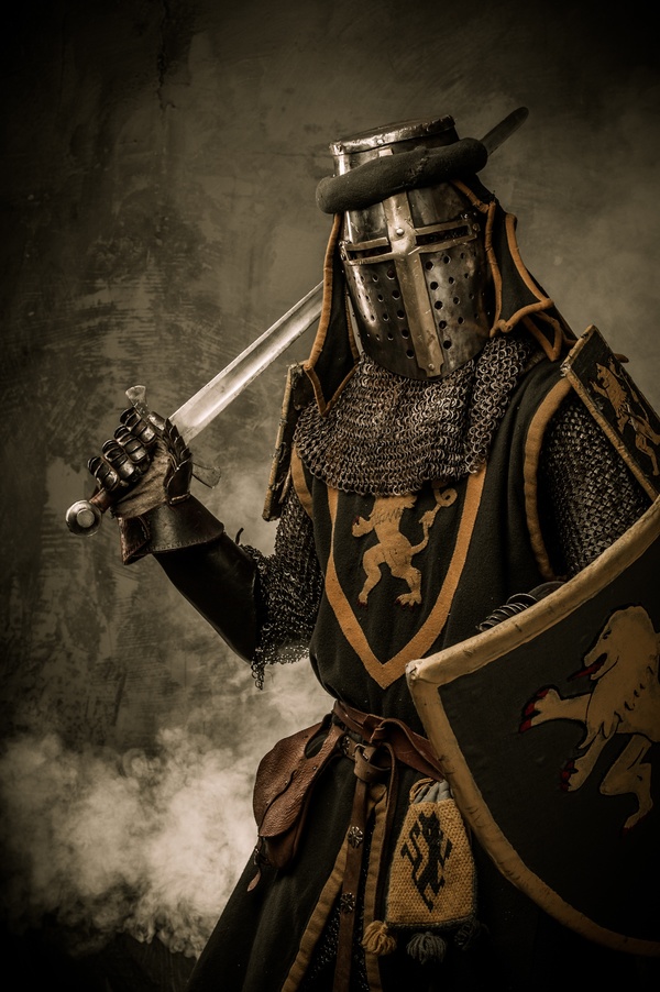 Wearing a knight armor Stock Photo 08