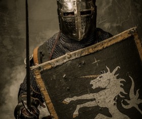 Wearing a knight armor Stock Photo 09