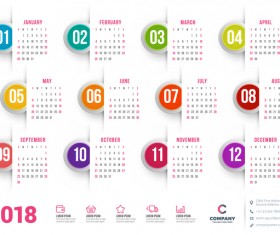 White 2018 company calendar vectors