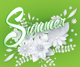 White flower with green summer background vector