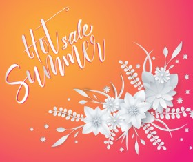 White flower with summer background vector