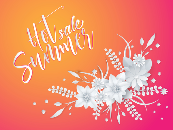 White flower with summer background vector