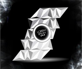 White geometric polygon with black background vector