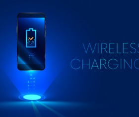 Wireless charging business template design vector
