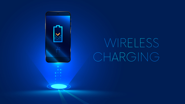 Wireless charging business template design vector