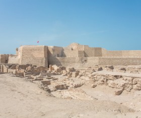 World Heritage List Bahrain Fort Stock Photo 05