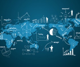 World people infographic vector