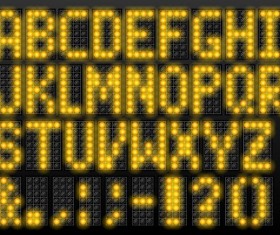 Yellow LED alphabet vector