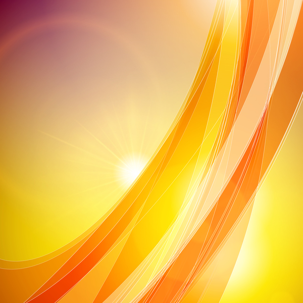 Yellow wavy abstract background vector