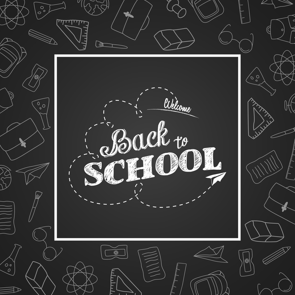 back to school hand drawn background vectors 04