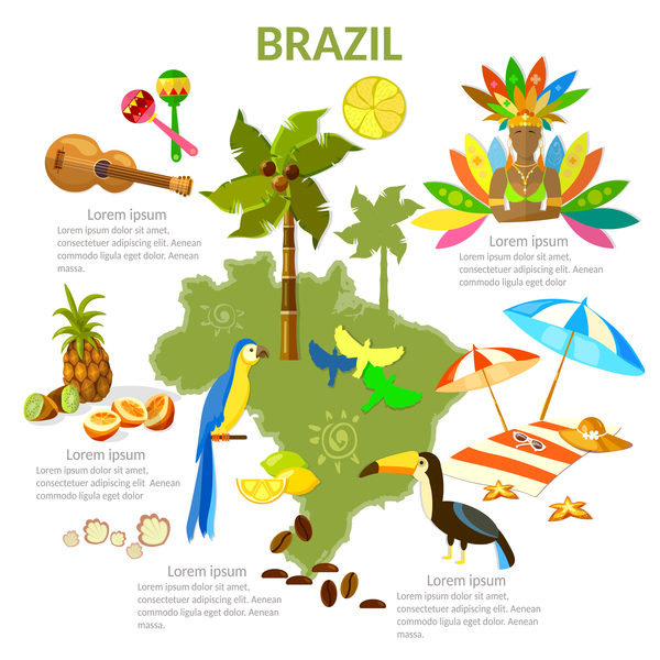 brasil travel with culture design vector