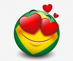 brazil smiley with love icon