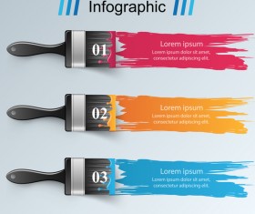brush color infographic vector