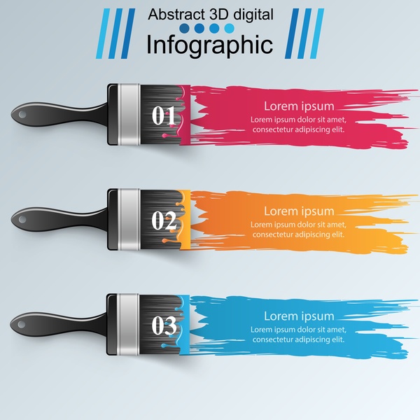 brush color infographic vector
