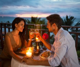 candlelight dinner Stock Photo