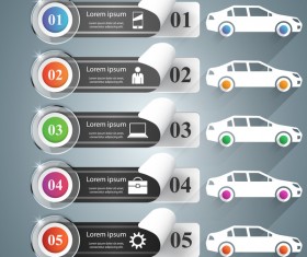 car color infographic vector