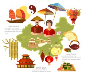 china travel with culture design vector