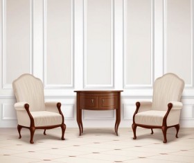 classic interior design vector