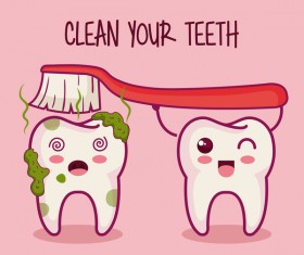 clean teeth cartoon vector