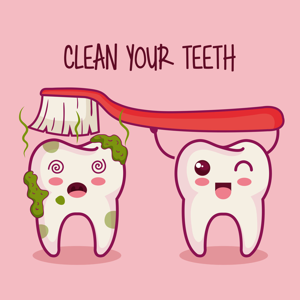 clean teeth cartoon vector