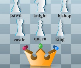 crown chess illustartion vector