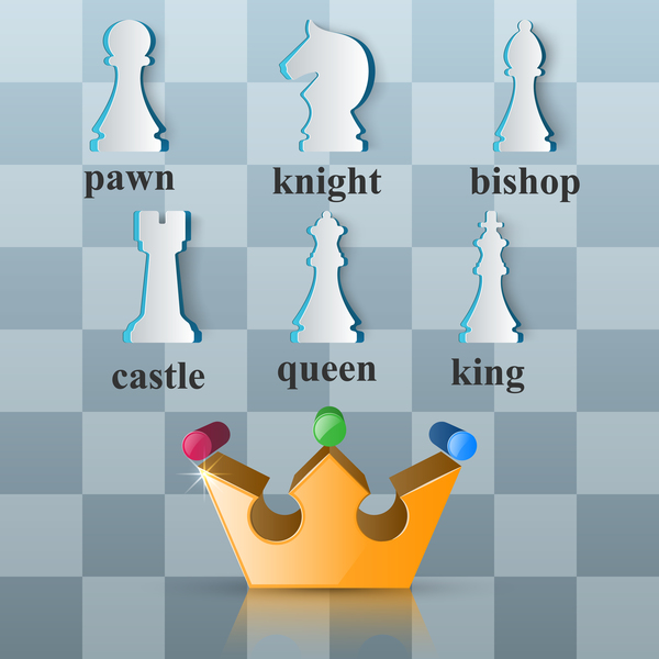 crown chess illustartion vector