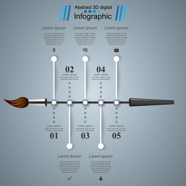 cut brush infographic vector