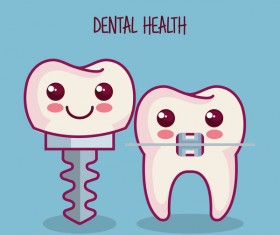 dental health cartoon vector 01
