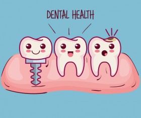 dental health cartoon vector 03