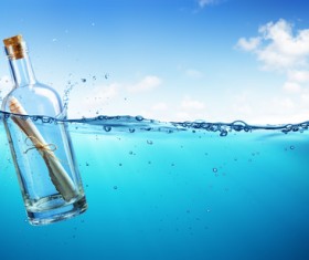 drifting bottle Stock Photo