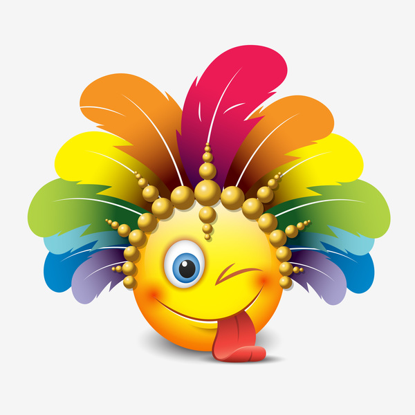 feathers with smiley tongue icon