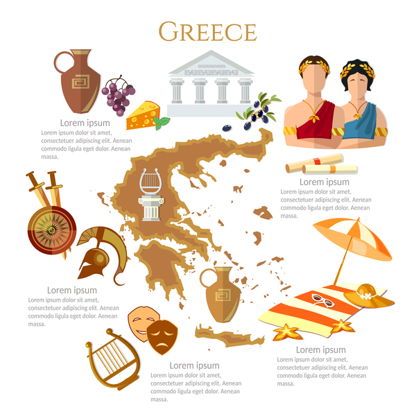 greece travel with culture design vector