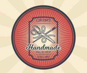 handmade tailor shop badge vector