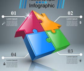 house line 3d infographic vector