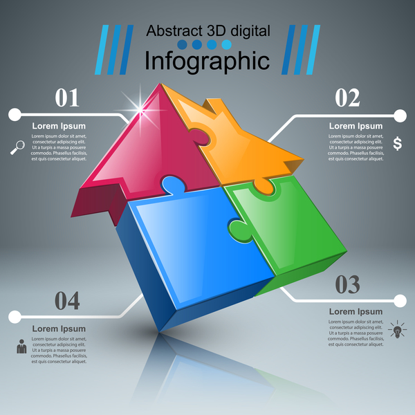 house line 3d infographic vector