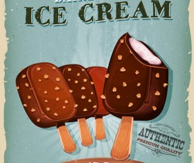 ice cream sticks poster and flyer retro vector