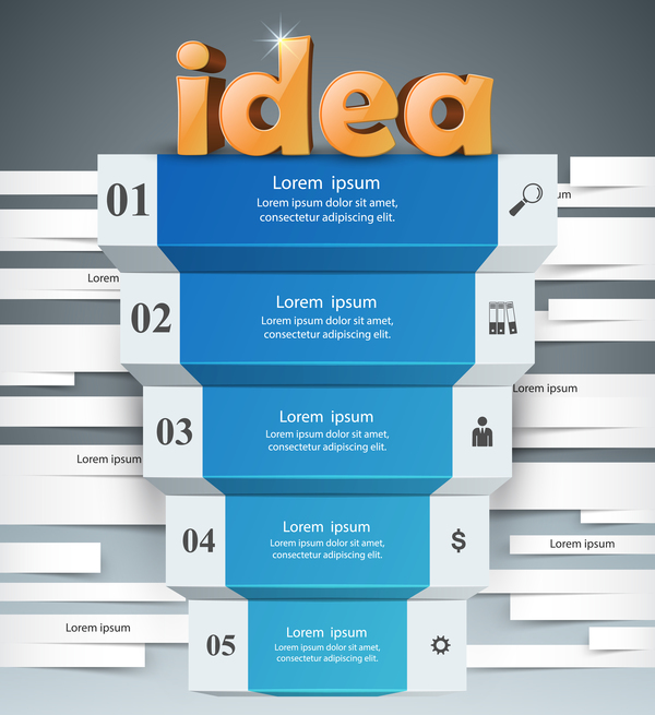 idea stair infographic vector