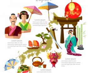 japan travel with culture design vector