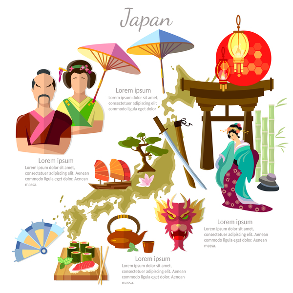 japan travel with culture design vector